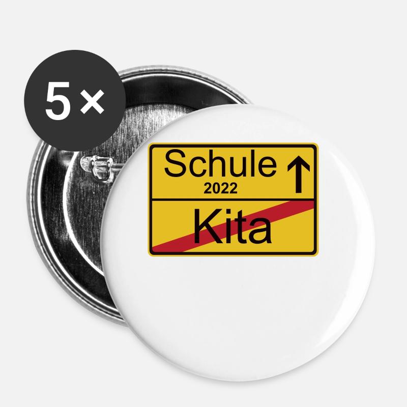 Exit Kita Back to school 2022 - Buttons small 1''/25 mm (5-pack) - white