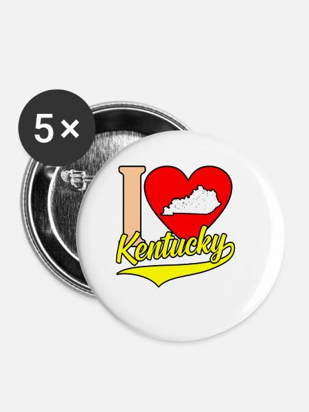 I Herz kentucky geschenk - Buttons klein 25 mm (5er Pack) - Weiß