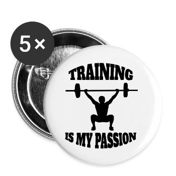 Fitness Bodybuilder Muscle Strength Training Athlètes - Lot de 5 petits badges (25 mm) - blanc - Devant
