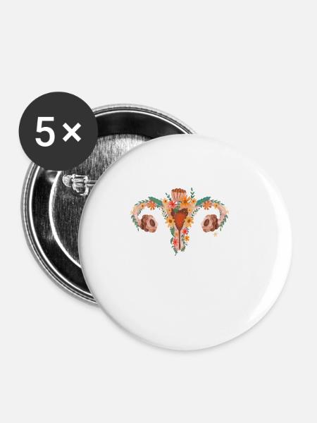 Stärker reguliert als Waffen - Buttons klein 25 mm (5er Pack) - Weiß