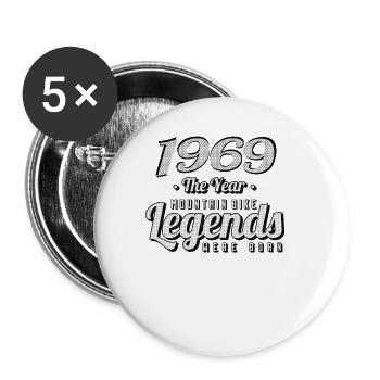MTB-Mountainbiker 1969 Born Birthday MTB - Buttons small 1''/25 mm (5-pack) - white - Front