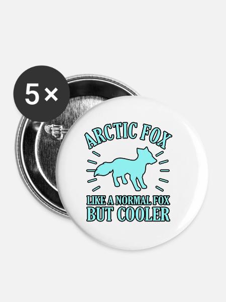 Polarfuchs - Buttons klein 25 mm (5er Pack) - Weiß