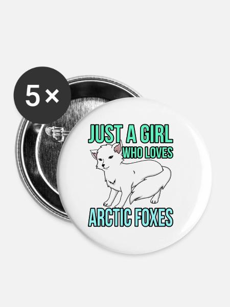 Polarfuchs - Buttons klein 25 mm (5er Pack) - Weiß