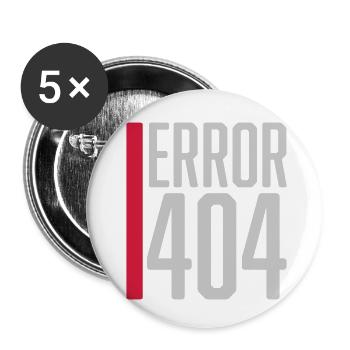 Error Code Error 404 - Buttons small 1''/25 mm (5-pack) - white - Front