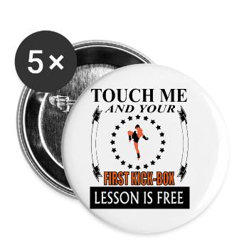 kick box Kickboxer kickboxing Boxkampf Geschenk - Buttons klein 25 mm (5er Pack) - Weiß - Vorne