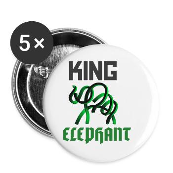 König Elefant Elefanten Wildtier Tiere Geschenk - Buttons klein 25 mm (5er Pack) - Weiß - Vorne