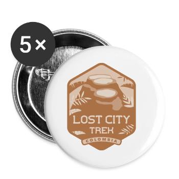Lost City Trek - Colombie - Lot de 5 petits badges (25 mm) - blanc - Devant