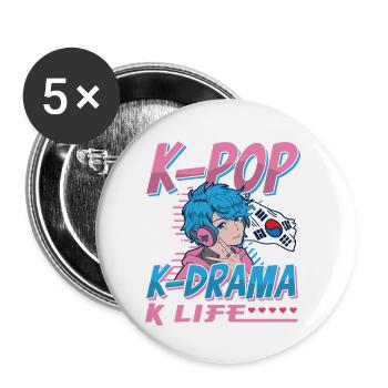 Korean Pop Design for a K-Pop Fashion Fan - Buttons small 1''/25 mm (5-pack) - white - Front