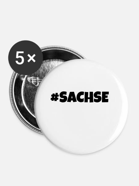 Sachsen meine Heimat - Buttons klein 25 mm (5er Pack) - Weiß