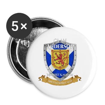 Anderson Schottischer Familienclan Schottland Schild - Buttons klein 25 mm (5er Pack) - Weiß - Vorne