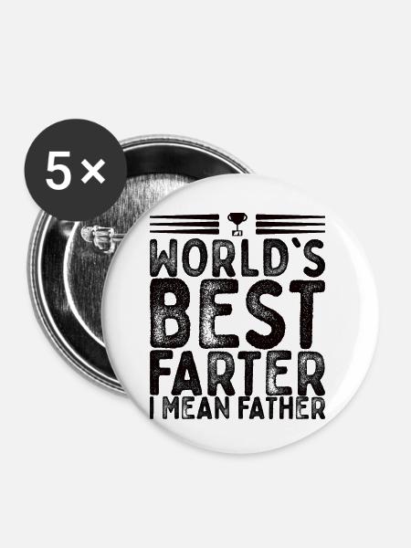 Best Father - Buttons klein 25 mm (5er Pack) - Weiß