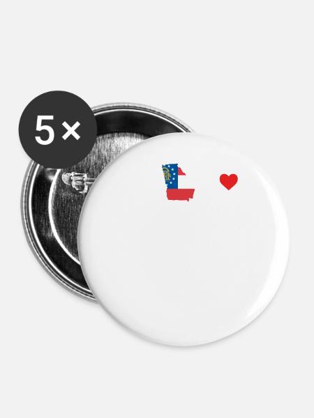 Georgia herzschlag geschenk - Buttons klein 25 mm (5er Pack) - Weiß
