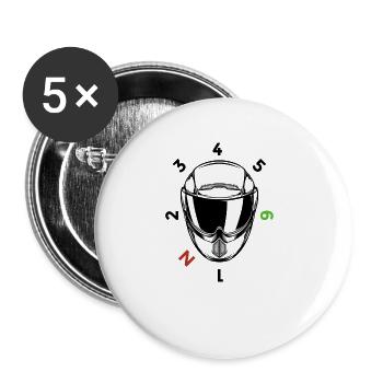Motorradfahrer Geschenk Motorrad Motorradhelm - Buttons klein 25 mm (5er Pack) - Weiß - Vorne