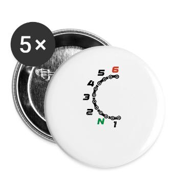 Motorradfahrer Geschenk Motorrad Motorradhelm - Buttons klein 25 mm (5er Pack) - Weiß - Vorne