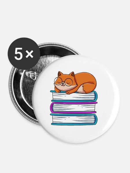 Lesen - Buttons klein 25 mm (5er Pack) - Weiß