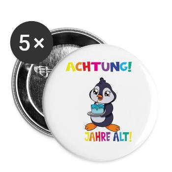 Kindergeburtstag Ich Bin Jetzt 6 Jahre - Buttons klein 25 mm (5er Pack) - Weiß - Vorne