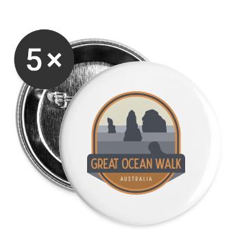 Great Ocean Walk - Australie - Lot de 5 petits badges (25 mm) - blanc - Devant