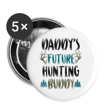 Buck Deer Chasse Hunter Kid - Lot de 5 petits badges (25 mm) - blanc - Devant