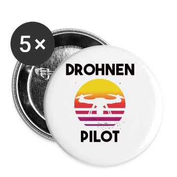 Drohnenpilot Spruch - Buttons klein 25 mm (5er Pack) - Weiß - Vorne