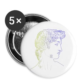 David Michelangelo - Buttons small 1''/25 mm (5-pack) - white - Front