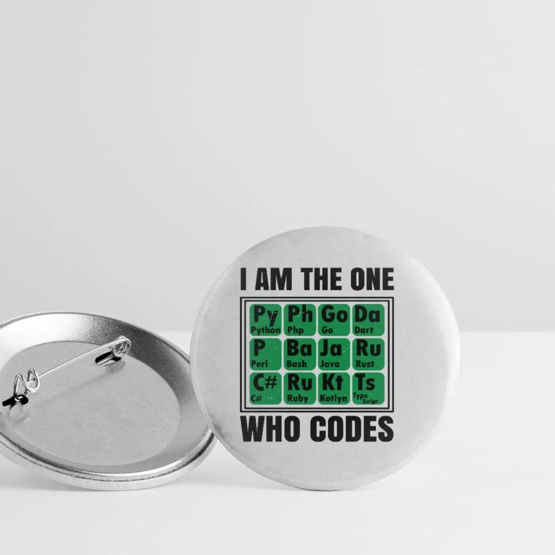 I Am The One Who Codes Programming Programmer Nerd Buttons klein 25 mm (5er Pack)
