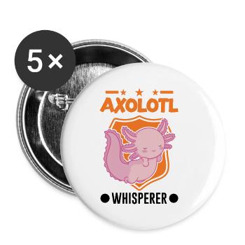Axolotl Flüsterer Axolotl Whisperer - Buttons klein 25 mm (5er Pack) - Weiß - Vorne