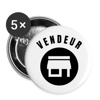 Seller Collection - Beruf - Buttons klein 25 mm (5er Pack) - Weiß - Vorne