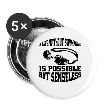 Schwimmerin Schwimmverein Schwimmen Frau Schwimmer - Buttons klein 25 mm (5er Pack) - Weiß - Vorne