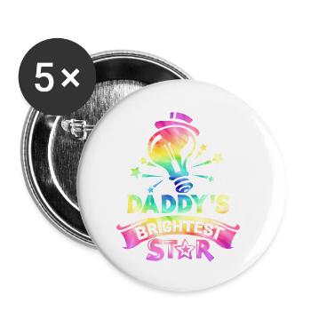 Papas hellster Stern zurück in die Schule - Buttons klein 25 mm (5er Pack) - Weiß - Vorne