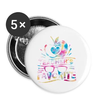 Der Favorit des Lehrers zurück in die Schule - Buttons klein 25 mm (5er Pack) - Weiß - Vorne