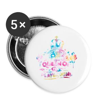 Reine de la cour de récréation Retour à l’école - Lot de 5 petits badges (25 mm) - blanc - Devant