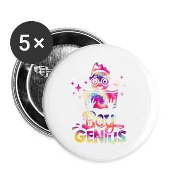 Boy Genius Zurück zur Schule - Buttons klein 25 mm (5er Pack) - Weiß - Vorne