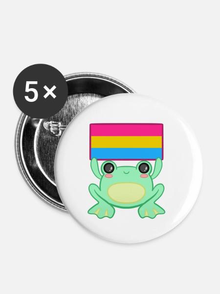 Froggy Pfanne - Buttons klein 25 mm (5er Pack) - Weiß