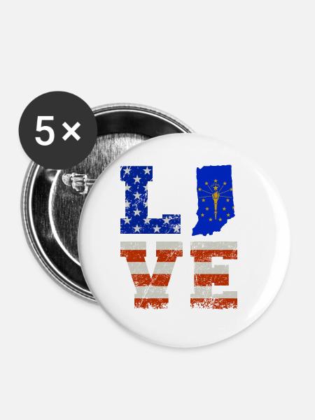 Liebe Indiana Geschenk - Buttons klein 25 mm (5er Pack) - Weiß