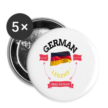 Deutscher Legend Deutschlandfahne Geschenk gift - Buttons klein 25 mm (5er Pack) - Weiß - Vorne