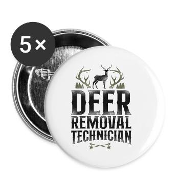 Buck Deer Hunting Hunter Vintage - Buttons small 1''/25 mm (5-pack) - white - Front
