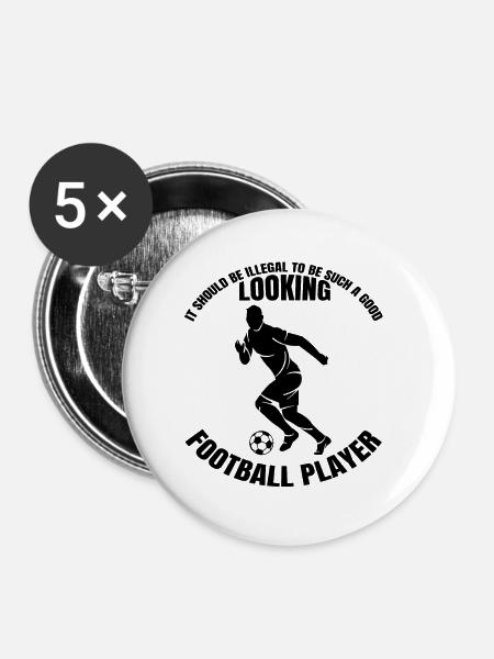Fußball Fußballteam Fußballtrainer Fußballspieler - Buttons klein 25 mm (5er Pack) - Weiß