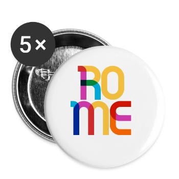 Rome Italy CMYK Pop Art Style - Buttons small 1''/25 mm (5-pack) - white - Front