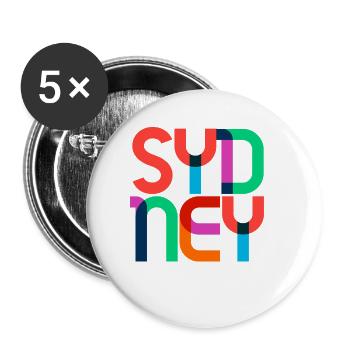 Sydney Australia CMYK Pop Art Style - Buttons small 1''/25 mm (5-pack) - white - Front