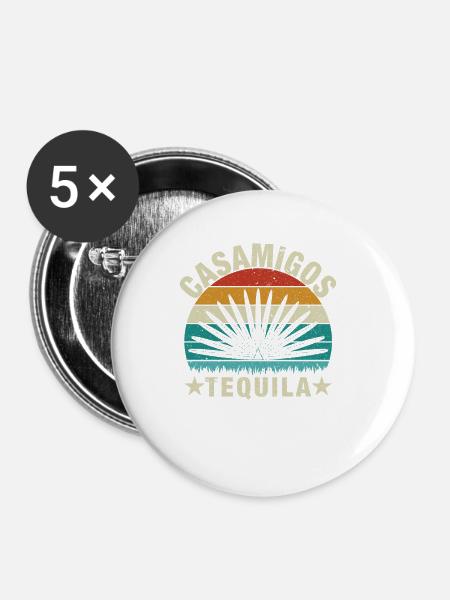 Tequila Casamigos - Buttons klein 25 mm (5er Pack) - Weiß