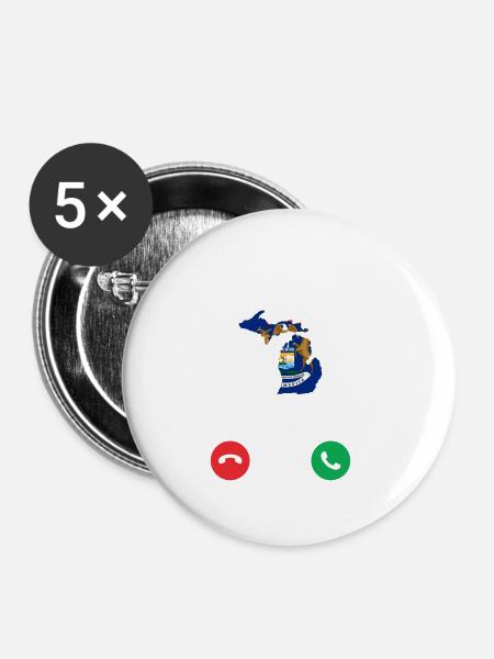 Reisendes Michigan geschenk - Buttons klein 25 mm (5er Pack) - Weiß