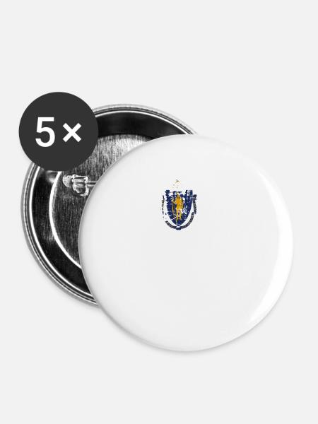Massachusetts Reist Geschenk - Buttons klein 25 mm (5er Pack) - Weiß