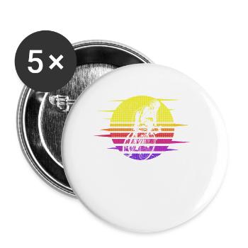 Cycling Cycling Retro Sunset 70s - Buttons small 1''/25 mm (5-pack) - white - Front