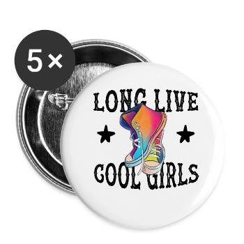 Long Live Cool Girls - Buttons small 1''/25 mm (5-pack) - white - Front
