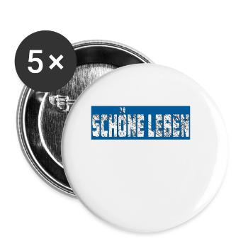 SCHÖNE LEBEN - Buttons klein 25 mm (5er Pack) - Weiß - Vorne