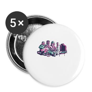 Game Nerd Spielkonsole Gaming zocken Gamepad - Buttons klein 25 mm (5er Pack) - Weiß - Vorne