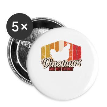 Dinosaurs Are Not Extinct Funny Chicken Lover Chic - Buttons small 1''/25 mm (5-pack) - white - Front