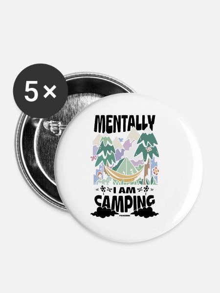 Camping - Buttons klein 25 mm (5er Pack) - Weiß