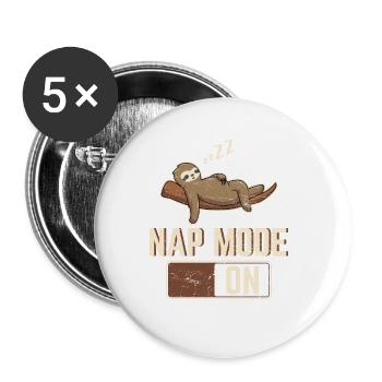 Nap Mode On Funny Sloth Lovers Lazy Sloths Cute Sl - Buttons klein 25 mm (5er Pack) - Weiß - Vorne