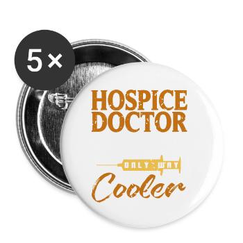 Médecin de soins palliatifs comme un soignant régulier - Lot de 5 petits badges (25 mm) - blanc - Devant